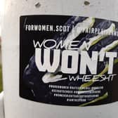 The 'Women Won't Wheest' sticker that was judged by police to be 'controversial'. PIC: Contributed.