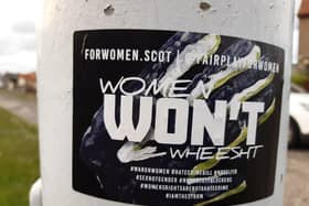 The 'Women Won't Wheest' sticker that was judged by police to be 'controversial'. PIC: Contributed.