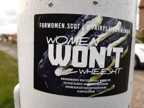 The 'Women Won't Wheest' sticker that was judged by police to be 'controversial'. PIC: Contributed.