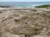 Remains of the settlement at Links of Noltland on Westray. Around 35 buildings have been found so far, including houses, workshops and a sauna, with the community believed t have lived in relative stability and peace. PIC: www.geograph.org