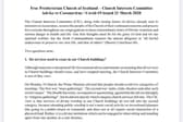 The advice from the Free Presbyterian Church of Scotland was posted on its website.