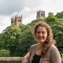 Academic Megan Olshefski, who is retracing the steps of thousands of 17th-century Scottish prisoners-of-war who were put through a 100-mile death march. Picture: Geoff Kitson/Freemen of Durham/PA Wire
