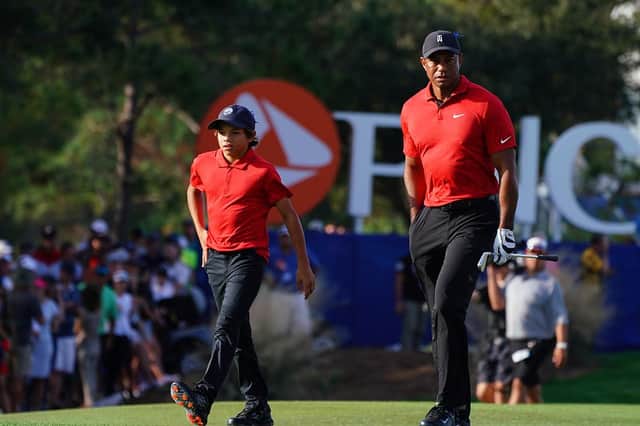 Tiger Woods and son Charlie finished second in last year's PNC Championship in Florida. Picture: Brian Williams Photography