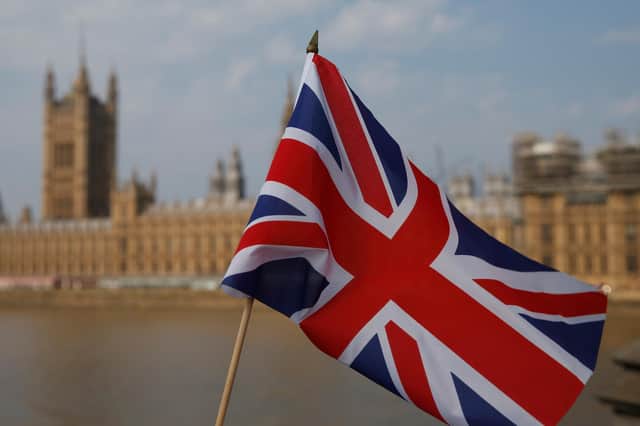 The Union flag combines the crosses of the three countries united under one Sovereign - the kingdoms of England and Wales, of Scotland and of Ireland (now Northern Ireland)