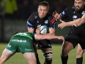 Matt Fagerson on the attack against Connacht. He came off the bench and played at centre. (Photo by Rob Casey / SNS Group)