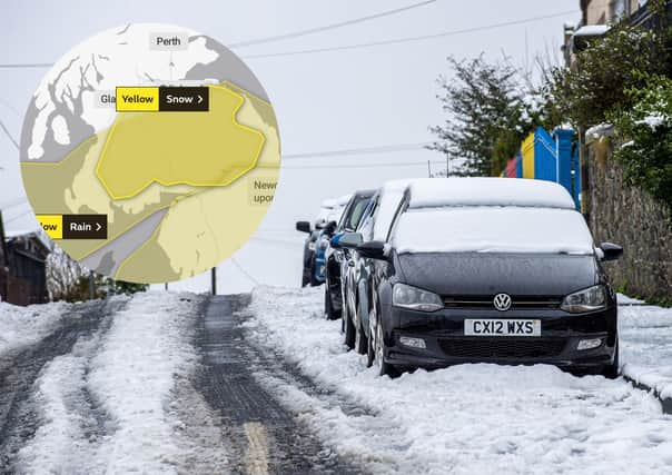 The weather warning is in place from midnight on Wednesday as rain is expected to turn to snow in the cold weather