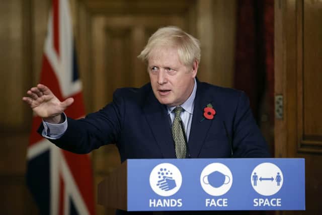 Prime Minister Boris Johnson during a media briefing in Downing Street, London, on coronavirus. Picture: Tolga Akmen/PA Wire