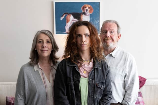 Amy Manson in Ladybaby with Phyllis Logan and Ford Kiernan as mum and dad