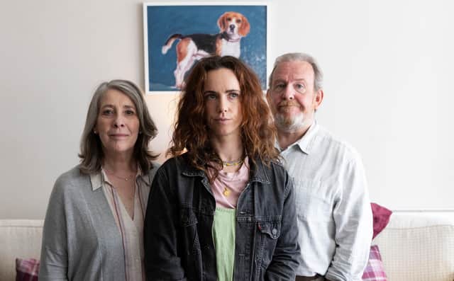 Amy Manson in Ladybaby with Phyllis Logan and Ford Kiernan as mum and dad