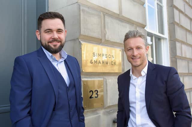 The new Simpson and Marwick Group will be led by the former sales director of Edinburgh solicitor estate agents Coulters, Sean Nicol, left, and former director of US realtors Keller Williams Caledonia, Gary Wales.