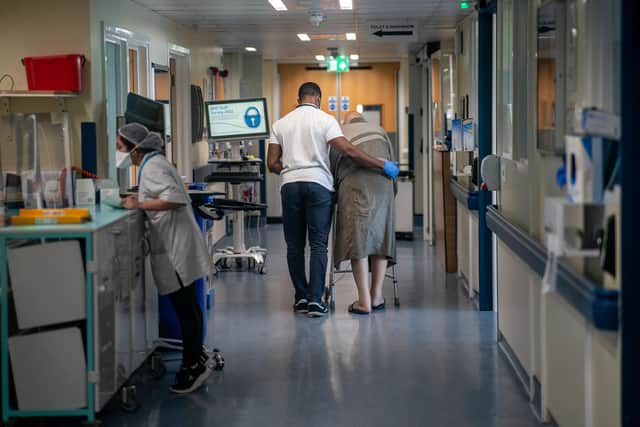 Staff on a NHS hospital ward. PIC: Jeff Moore/PA Wire