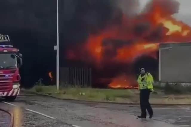 Fire rips through Newartihll Boxing Club in Glasgow picture: James Clarke