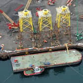 An aerial view of the Bifab yard in Fife.