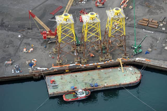 An aerial view of the Bifab yard in Fife.