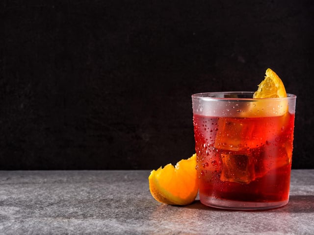 Another classic cocktail is popular everywhere from Christmas office parties to toasting the New Year. To make the perfect Negroni mix 25ml gin, 25ml sweet vermouth, 25ml Campari and ice, then garnish with a slice of orange.
