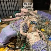Protesters shed their clothes for the demonstration outside Bute House