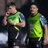 Huw Jones, left, and Sione Tuipulotu, right, were impressive as a centre pairing for Scotland during the Six Nations and could link up on Saturday for Glasgow Warriors.