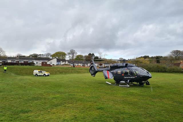 The coastguard were called to two incidents on the Berwickshire coast this morning and set up a helicopter landing site at Coldingham.