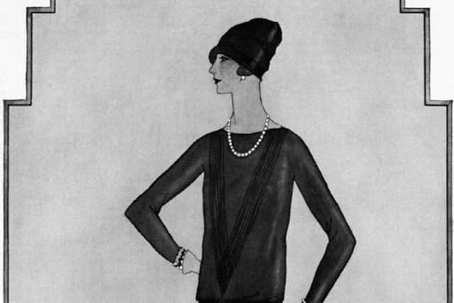 Illustration of Chanel's little black dress from American Vogue