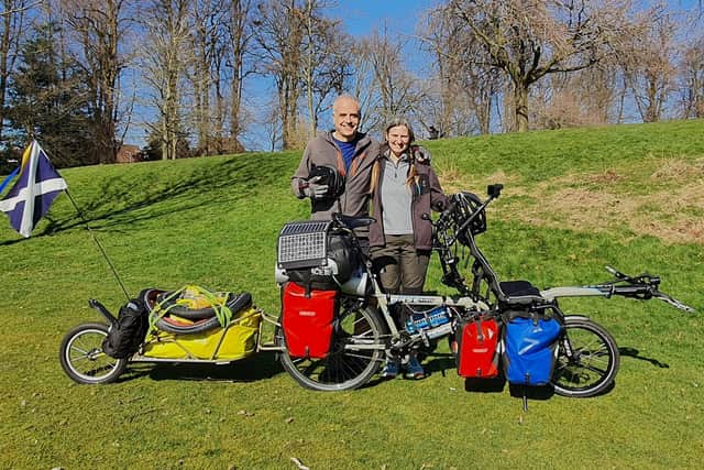 Bob and Deborah Gulliver who are set to cycle around the world by tandem