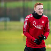 David Bates is back training with Aberdeen ahead of the trip to Celtic Park. (Photo by Ross Parker / SNS Group)