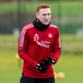 David Bates is back training with Aberdeen ahead of the trip to Celtic Park. (Photo by Ross Parker / SNS Group)