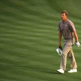 Sandy Lyle walks up to the 18th green at Augusta National en route to victory in the 1988 Masters. Picture: Allsport UK/Allsport.