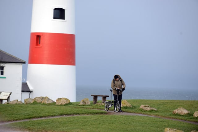 Storm Eunice makes it way over Souter Lighthouse.