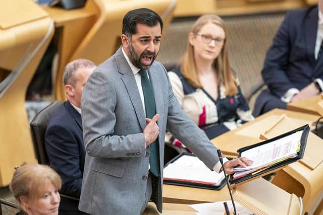First Minister Humza Yousaf during First Minister's Questions (FMQs) in the main chamber of the Scottish Parliament in Edinburgh