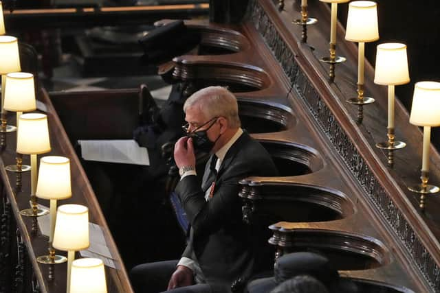 The Queen and The Duke of York during the funeral