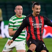 Zlatan Ibrahimovic with Celtic Captain Scott Brown (Photo by Alan Harvey / SNS Group)