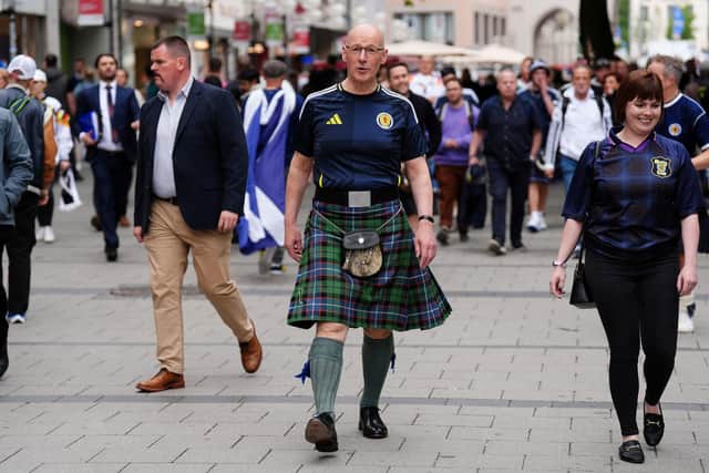 First Minister John Swinney in Marienplatz square in Munich, where he took a break from the election campaign to watch Scotland play Germany in the opening game of the Euro 2024 football tournament. Picture: PA