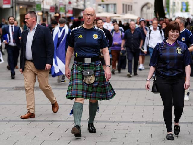 First Minister John Swinney in Marienplatz square in Munich, where he took a break from the election campaign to watch Scotland play Germany in the opening game of the Euro 2024 football tournament Picture: PA