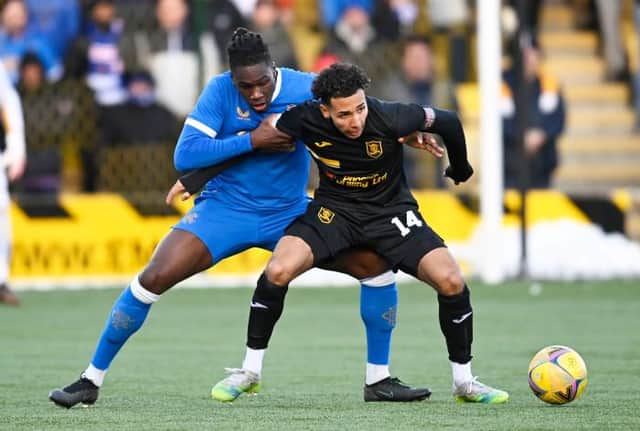 Rangers Calvin Bassey and Livingston's Odin Bailey  (Photo by Rob Casey / SNS Group)