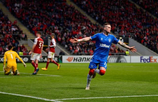 Ryan Kent netted the goal which put Rangers into the Europa League last-16. Picture: Getty