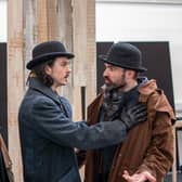 Daibhidh Walker, Sam Jams Smith and Dòl Eoin MacKinnon in rehearsals for Stornoway, Quebec PIC: Rhona Dougall