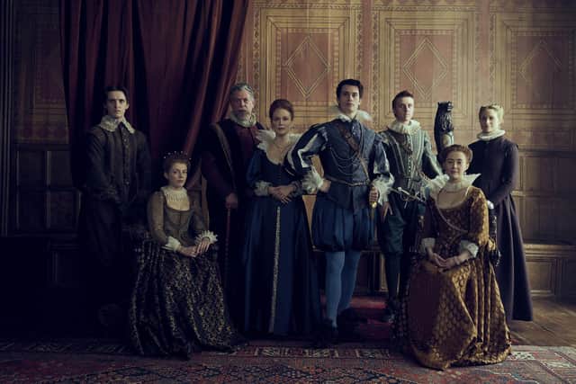 The Villiers family (including Julianne Moore as Mary Villiers, Countess of Buckingham and Nicholas Galitzine as George Villiers, 1st Duke of Buckingham) whose rise to the top inspired Sky Atlantic's new drama Mary & George. Pic: Sky Atlantic