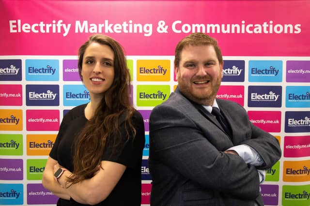 Lauren Bennett and Lawrence Broadie at the Electrify HQ. Picture: Matthew Dunsmore