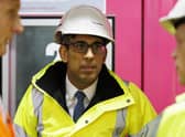 Rishi Sunak pictured on a tour of a combined-heat-and-power plant in London yesterday (Picture: Jamie Lorriman/WPA pool/Getty Images)