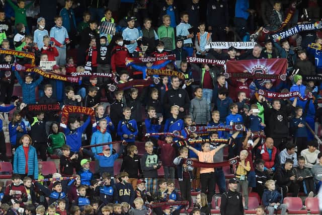 Attendance at the Europa League match between Sparta Prague and Rangers was restricted to groups of children aged from 6 to 14. (Photo by MICHAL CIZEK/AFP via Getty Images)