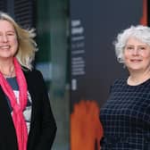 Edinburgh University, Business School, Fintech Prof Wendy Loretto, left, and Prof Tina Harrison. By Ian Georgeson Photography