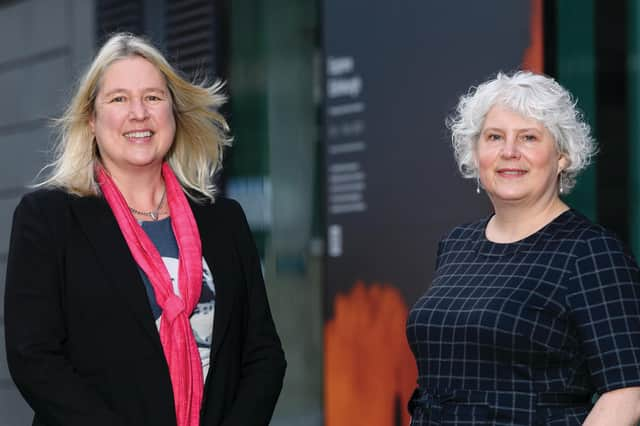 Edinburgh University, Business School, Fintech Prof Wendy Loretto, left, and Prof Tina Harrison. By Ian Georgeson Photography