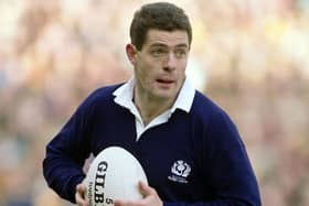 Scotland captain and full back Gavin Hastings in action during the 1987 Five Nations. (Photo by Rusty Cheyne/Allsport/Getty Images/Hulton Archive)