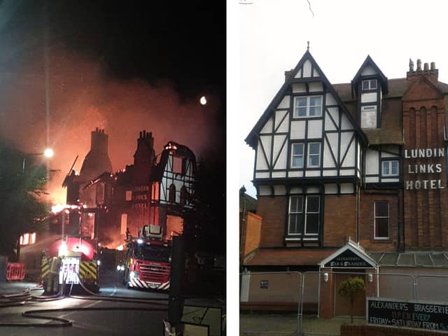 Fire destroyed the listed building that was once a popular hotel (Pic: Fife Jammer)