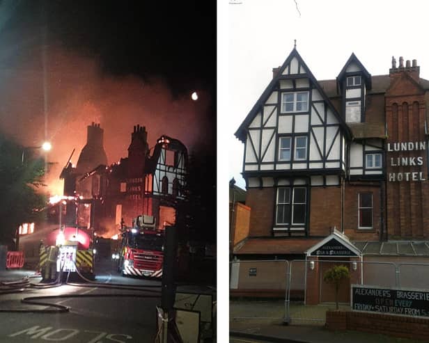 Fire destroyed the listed building that was once a popular hotel (Pic: Fife Jammer)