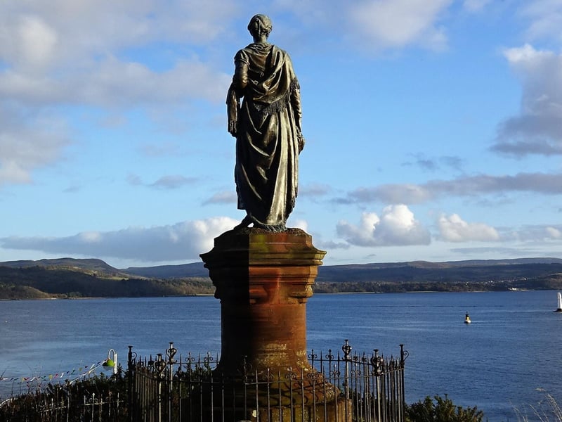 Highland Mary is a statue which rests in the town of Dunoon on the Cowal Peninsula. Erected in 1896, it pays tribute to Dunoon-born Mary Campbell who was known for her romantic relationship with Robert Burns - she is mentioned in his works.