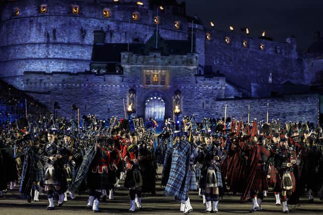The Massed Pipes and Drums during last year's Royal Edinburgh Military Tattoo. Picture: Jeff J Mitchell/Getty Images