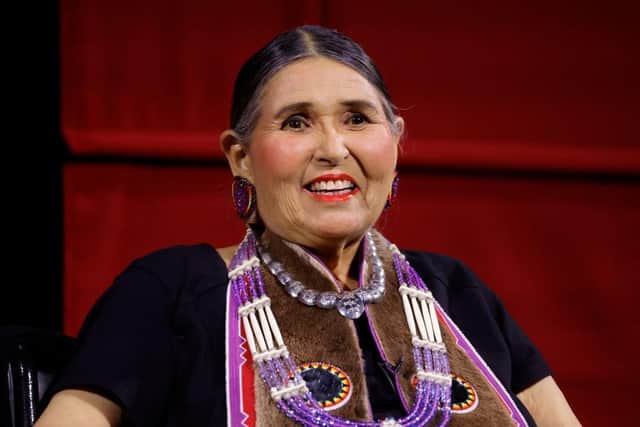 Sacheen Littlefeather at the event held in her honour last month (Picture: Frazer Harrison/Getty Images)