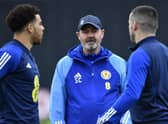 Head coach Steve Clarke during a Scotland training session at Lesser Hampden ahead of the match against Cyprus. (Photo by Ross MacDonald / SNS Group)