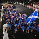 Team Scotland arrive at the opening ceremony for the Commonwealth Games at the Alexander Stadium in Birmingham.